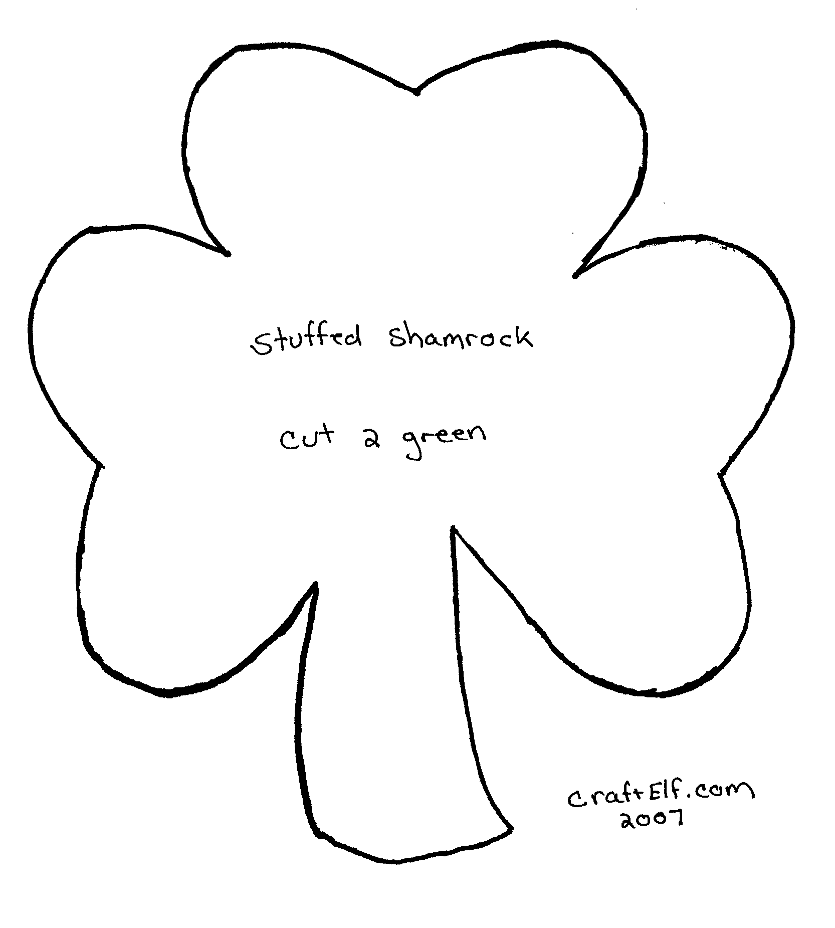 Sewing Pattern Stuffed Shamrock Printable Pattern Instructions Sewing Pattern Stuffed Shamrock Printable Pattern Instructions